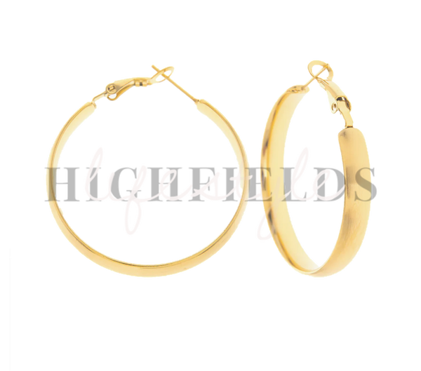 Oorbellen - roestvast staal gold plated. (109)