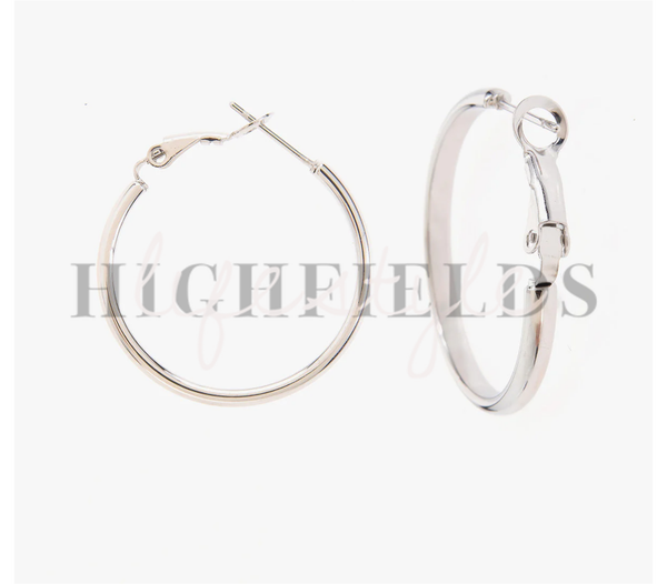 Creolen oorbellen - Roestvast staal - Zilver (104)