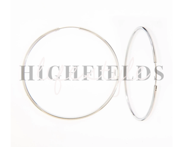 Grote open oorbel - roestvast staal - Zilver (108)