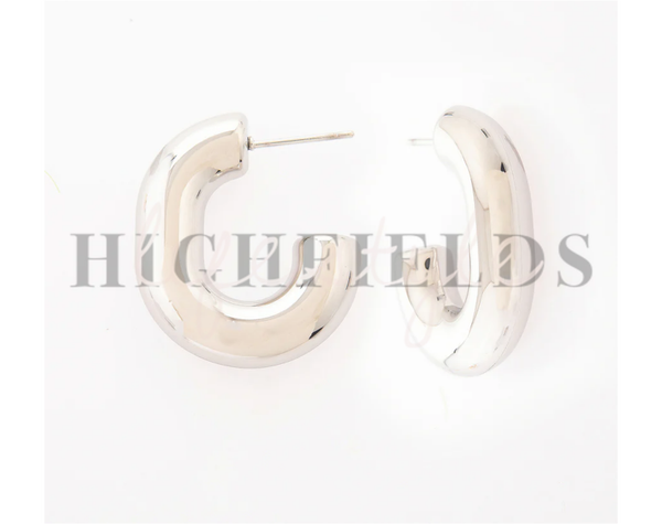 Creolen oorbellen - Roestvast staal Zilver (118)