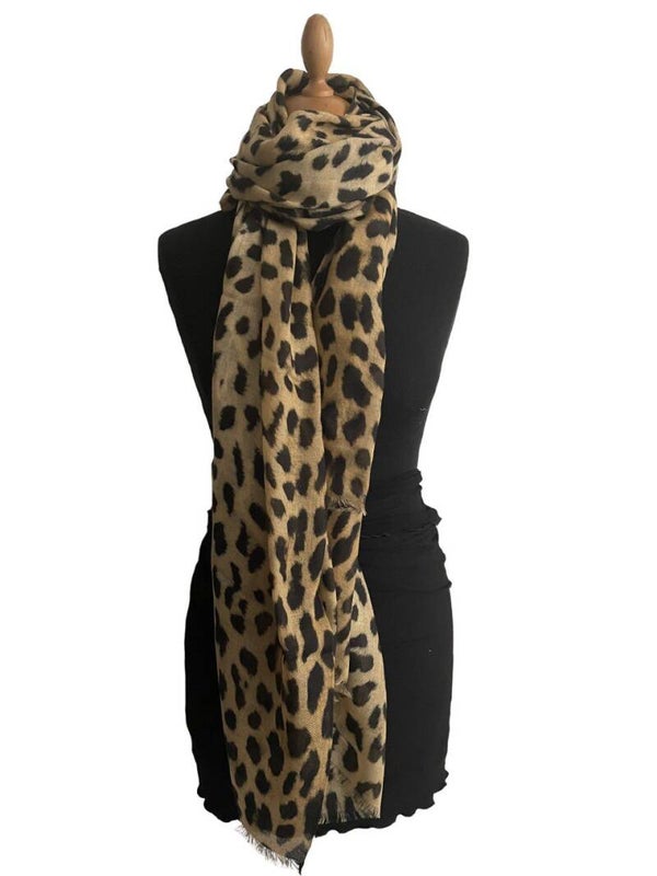 shawl wol dessin leopard