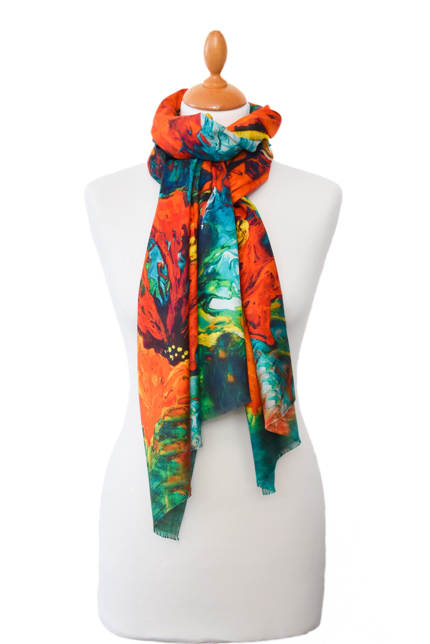Zijden shawl dessin Paint