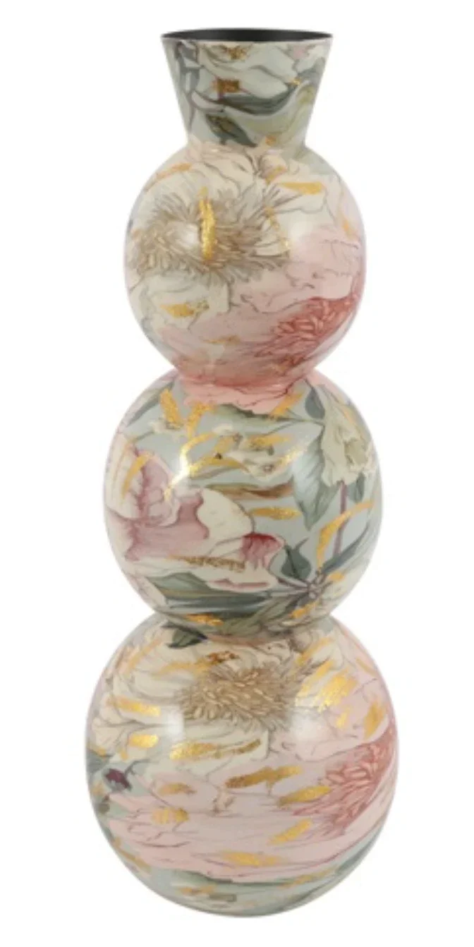 Vaas roze/wit 18-18-49CM (L-B-H)