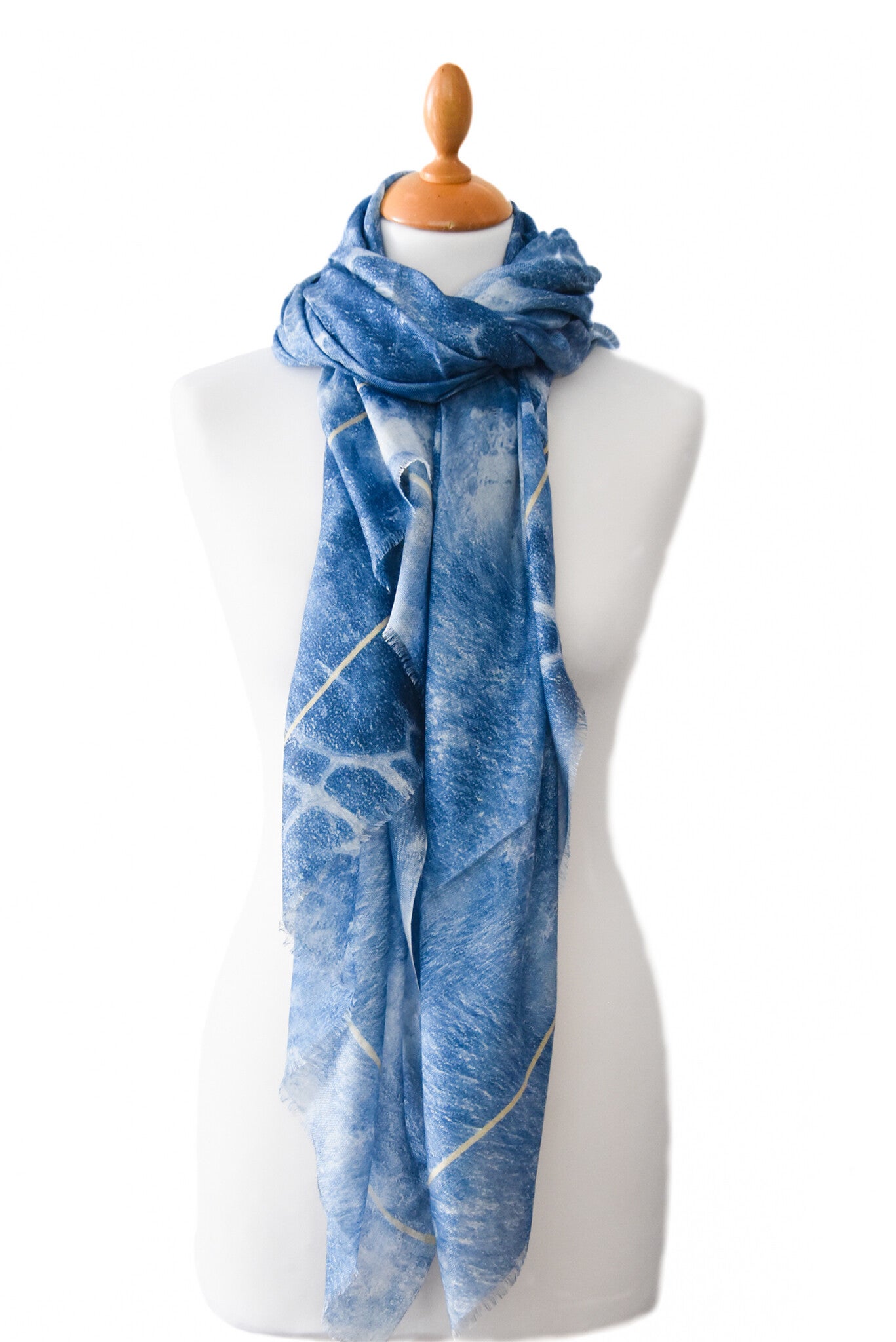 Shawl dessin Marble blue