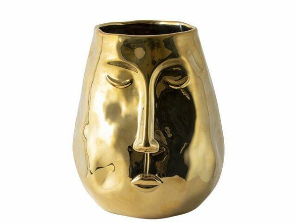 Gouden vaas met gezicht