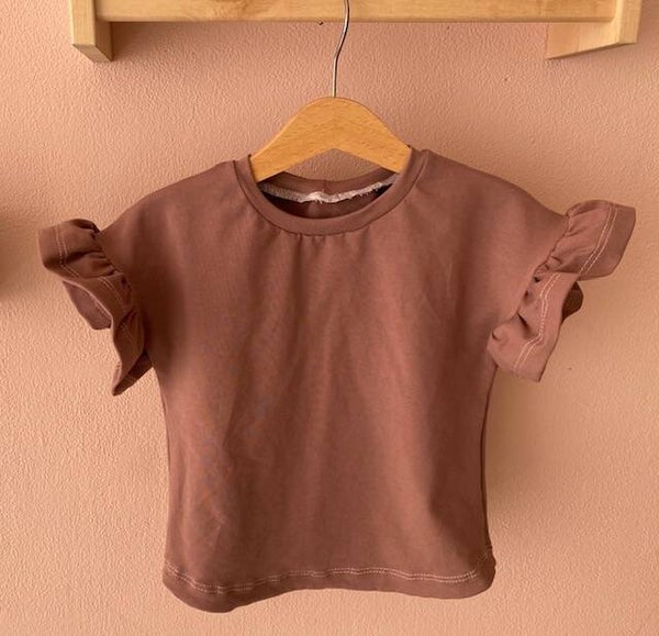 Ruffle top oud mauve