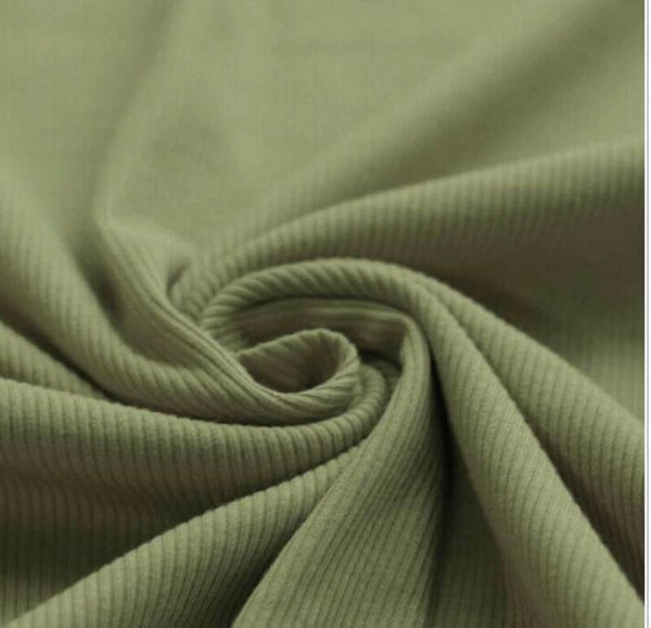 Overslagshirt rib olijf groen