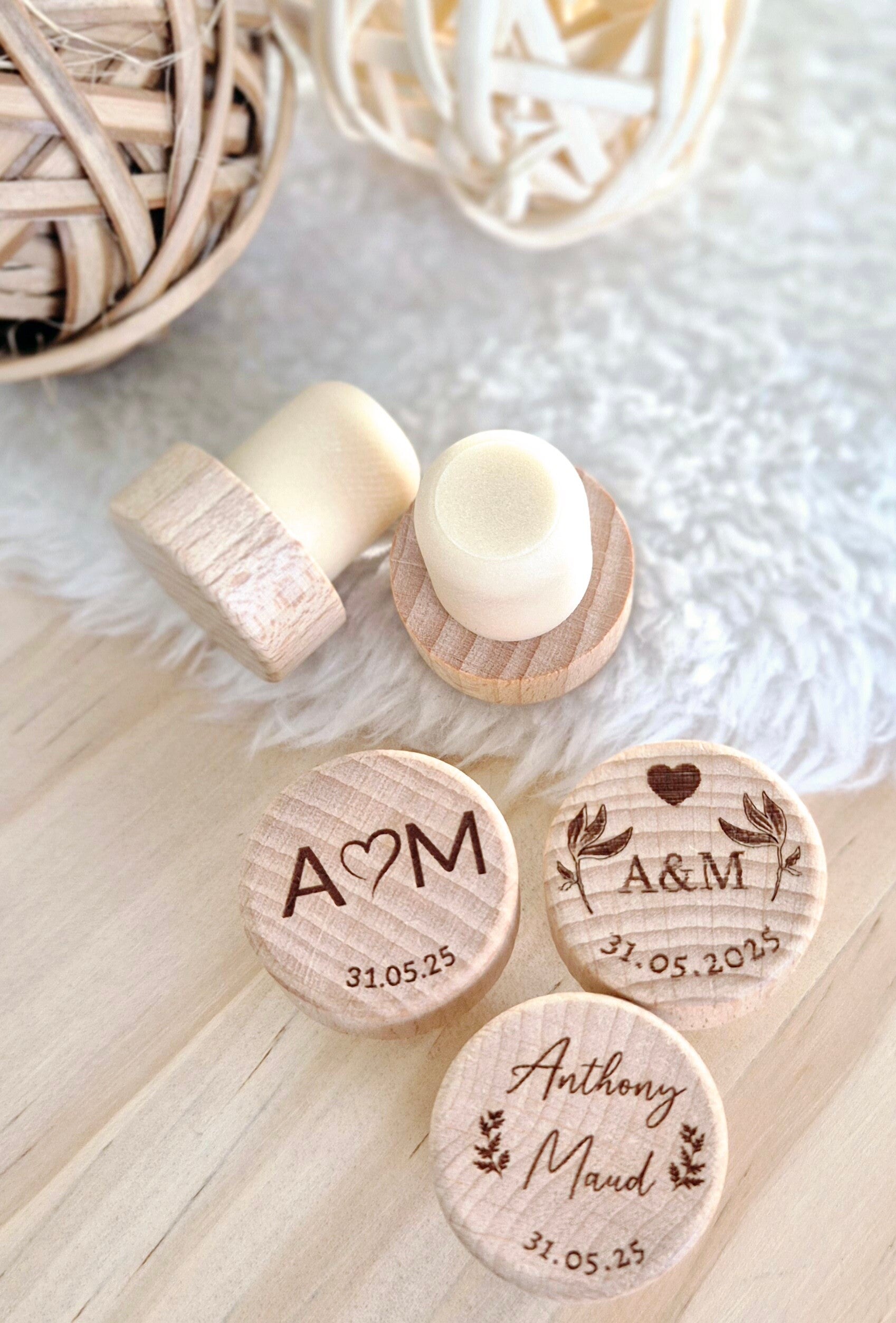 Bouchons de vin en liège personnalisables