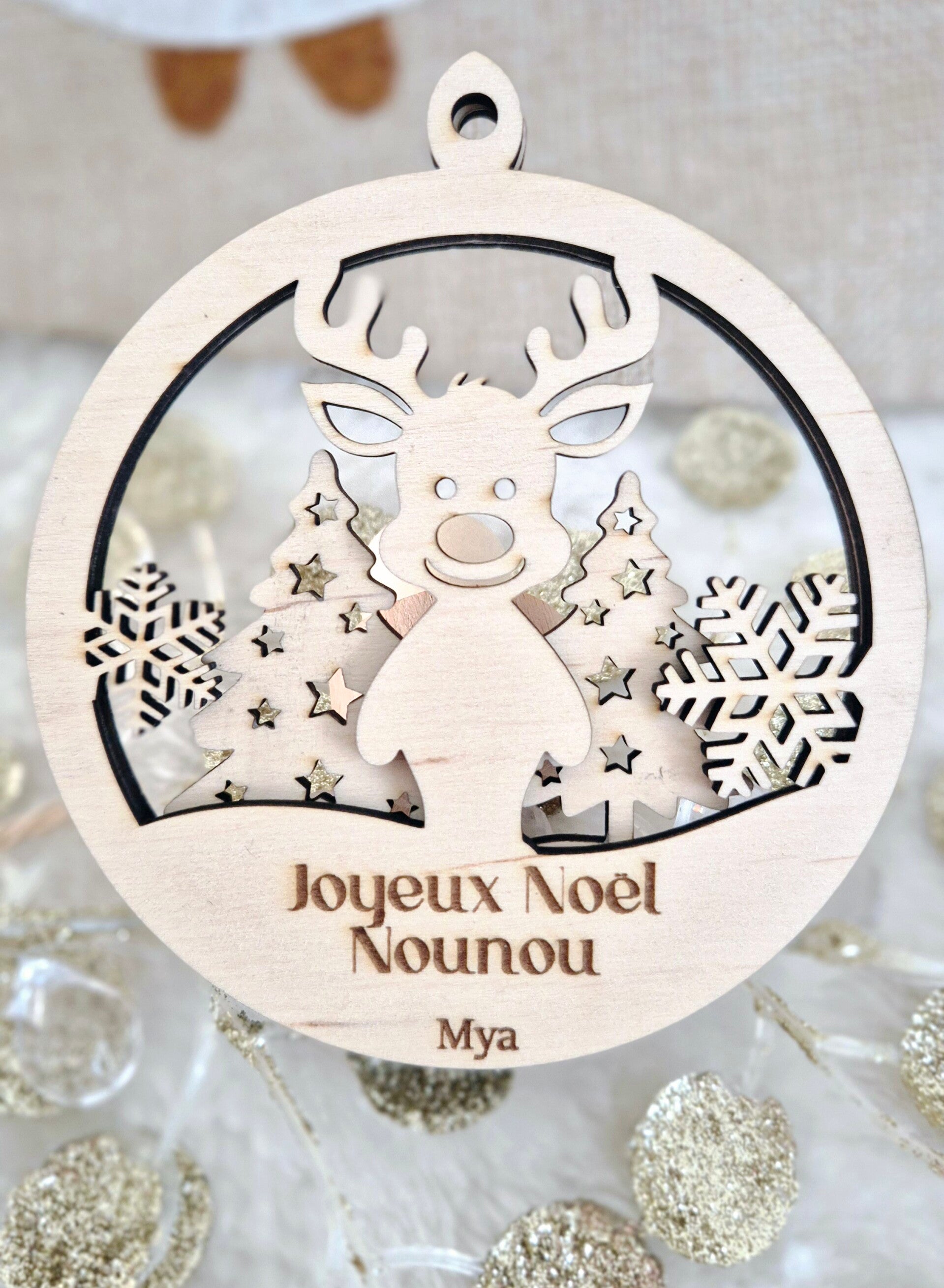 Boule de Noël " Joyeux Noël Nounou"