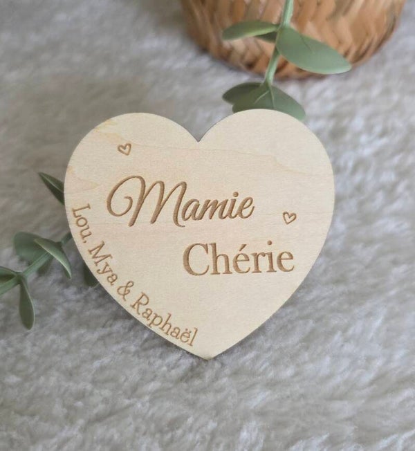 Magnet bois mamie personnalisé – Cadeau fête des grands-mères