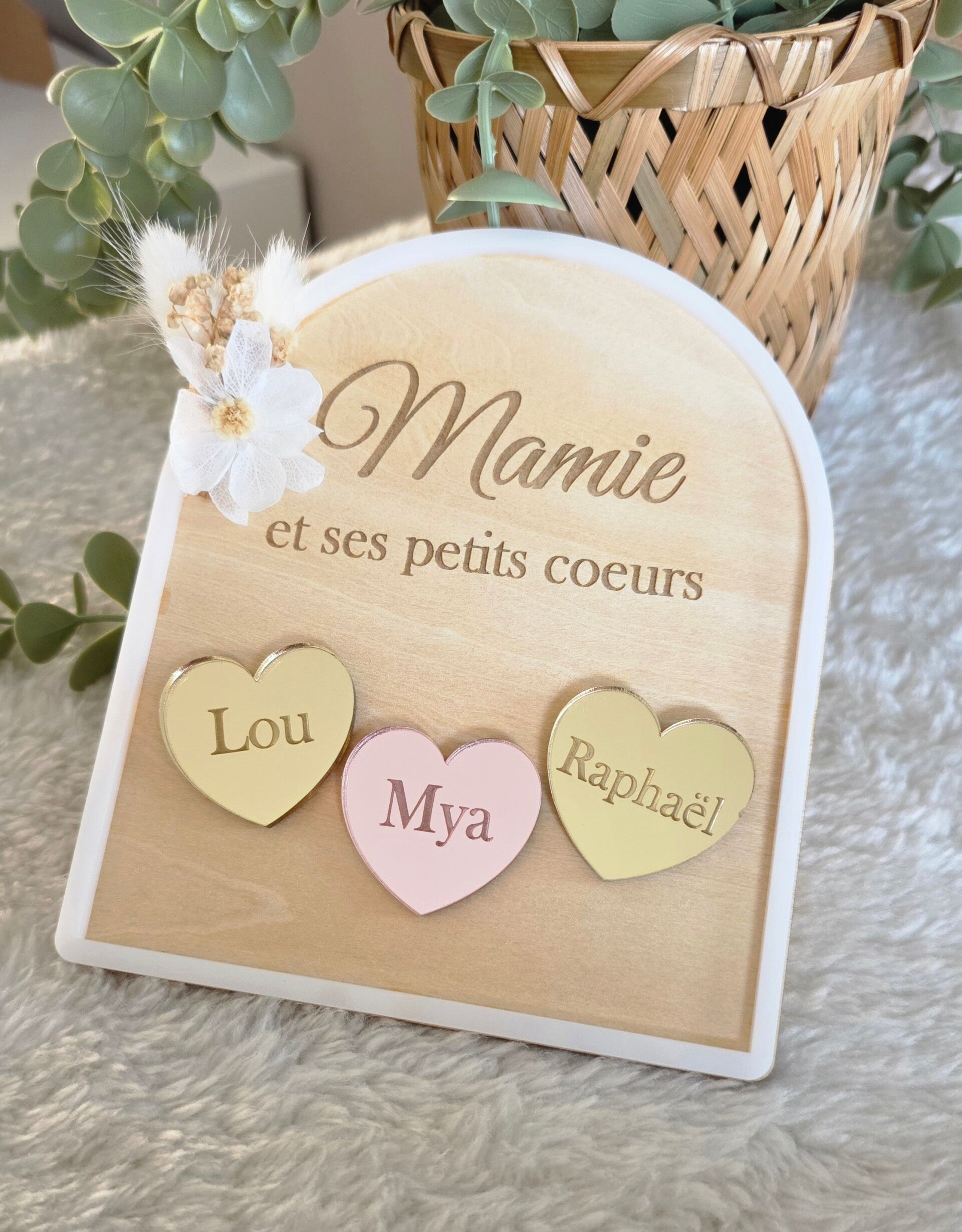 Petit cadre Mamie et ses petits coeurs