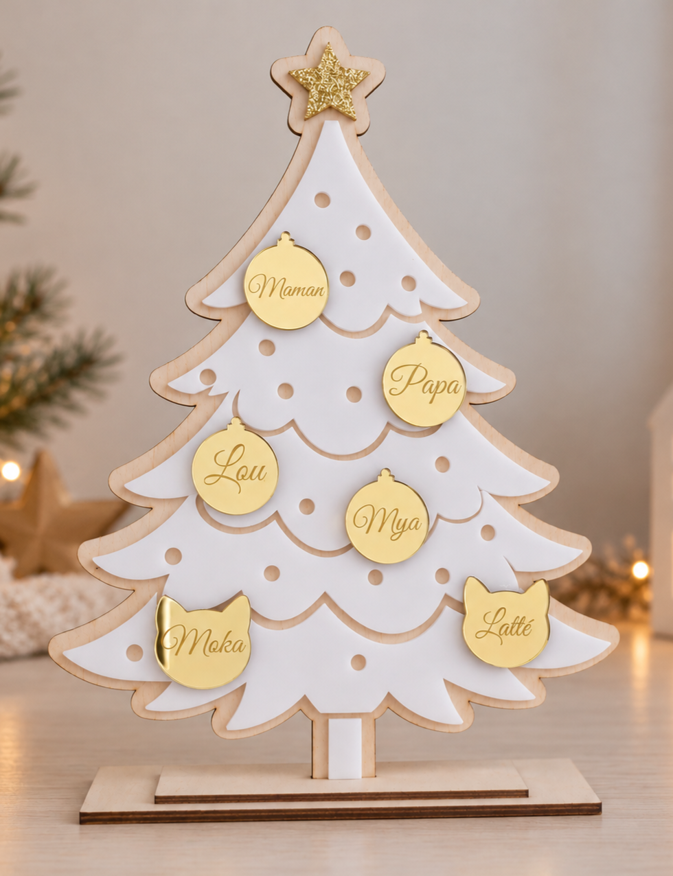 Sapin de Noël famille personnalisable