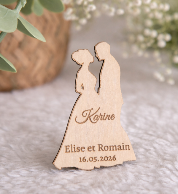 Marque place mariage en bois personnalisé