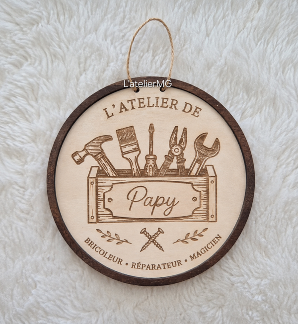🛠️ Plaque personnalisée « Papy » 🛠️