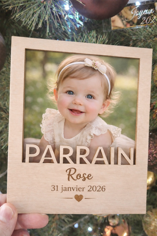 Magnet cadre photo personnalisé - Marraine/parrain