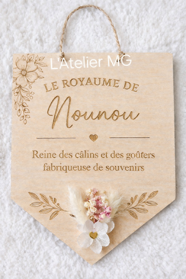 Pancarte à suspendre " le royaume de  " ou " la classe de " à personnaliser