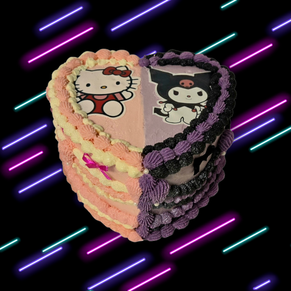 Pastel Temático de Hello Kitty y Kuromi
