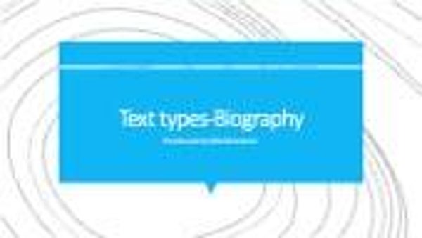 Lesson 8 - Year 7/8 - English - Text types - Biography- Waltzing Matilda