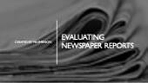 Evaluating a newspaper report