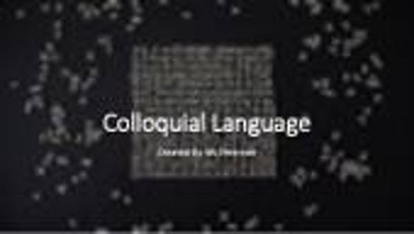 Colloquial language