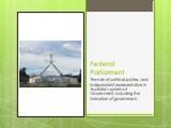 Lesson 5 - Civics - Australia's Federal Parliament