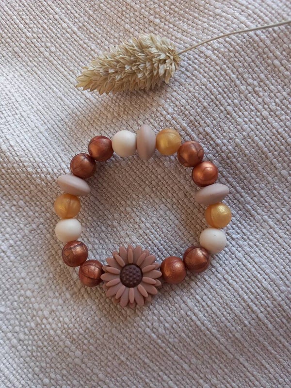 Armband madelief bruin