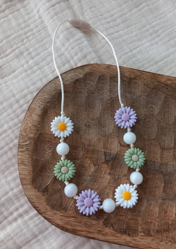 Kinder ketting madelief multicolor