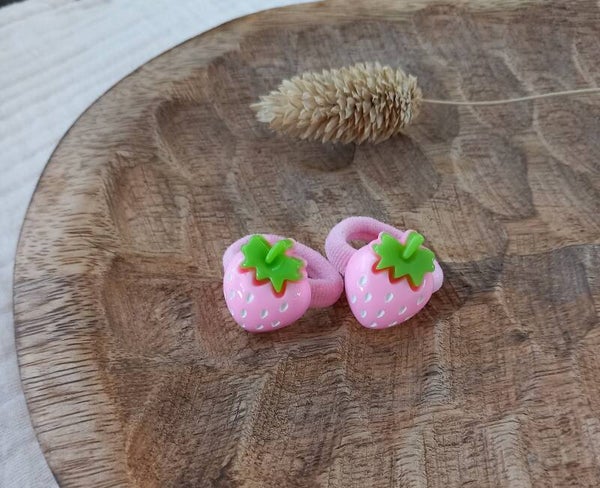 Mini elastiekjes roze aardbei