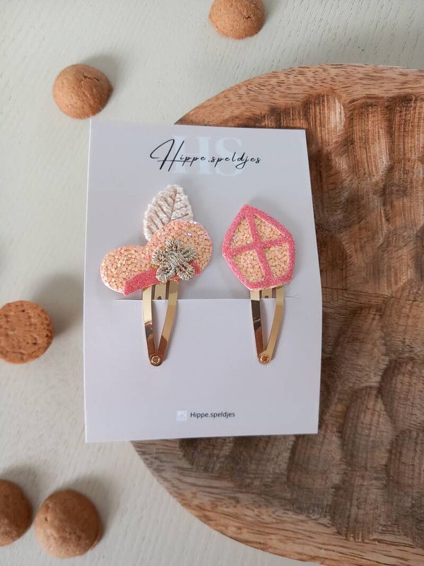 Sint - Pietenmuts en mijter peach