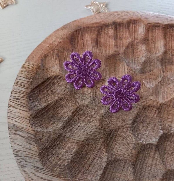 Mini elastiekjes purple flower