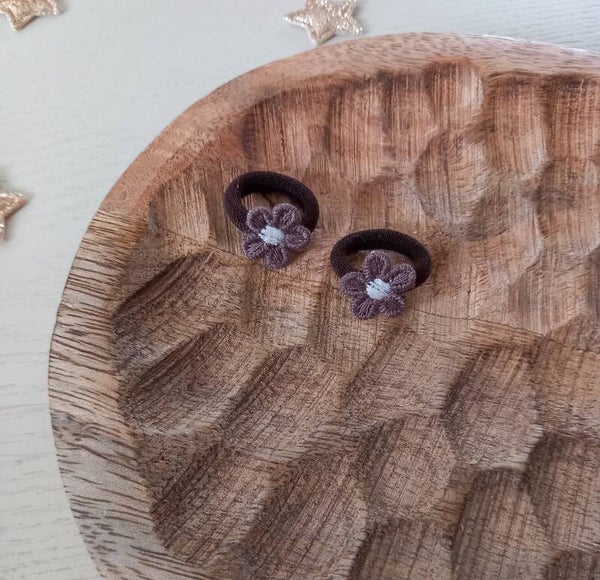 Mini elastiekjes mini flower brown