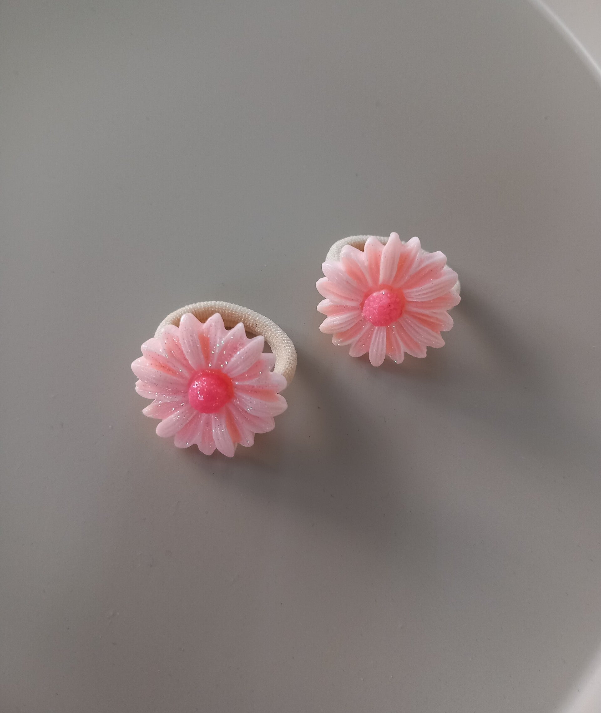 Mini elastiekjes - Glitter roze