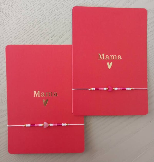 Moederdag - Kaart mama met armbandje