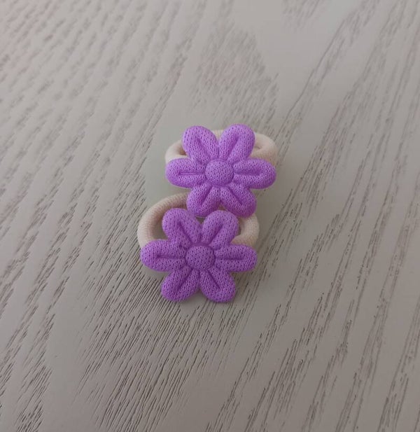 Mini elastiekjes - Little purple flower