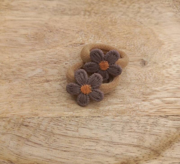 Mini elastiekjes - Brown flower