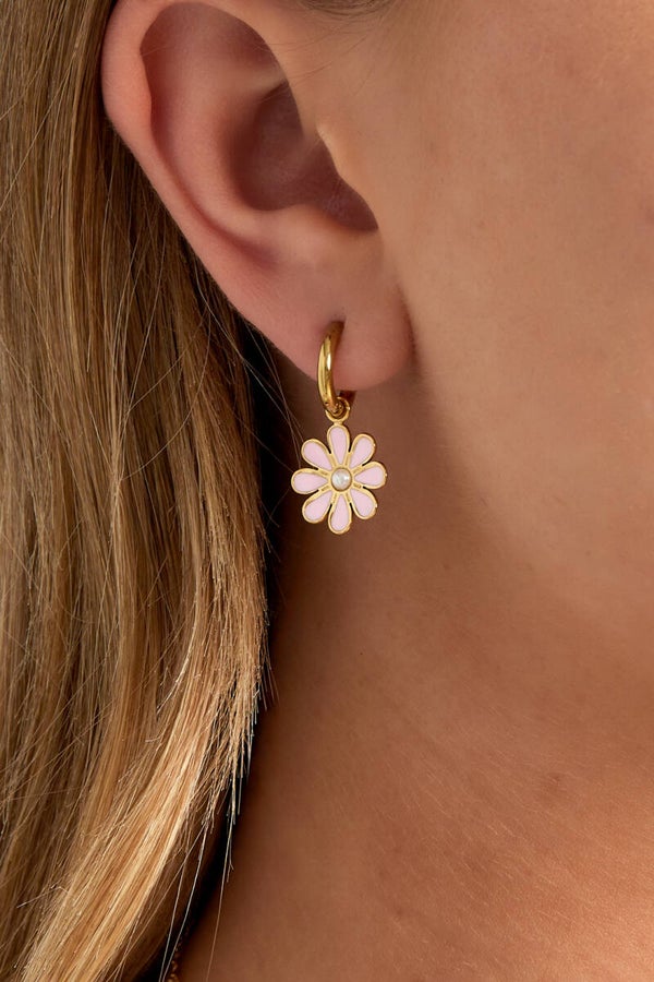 Oorbellen - Flower soft pink