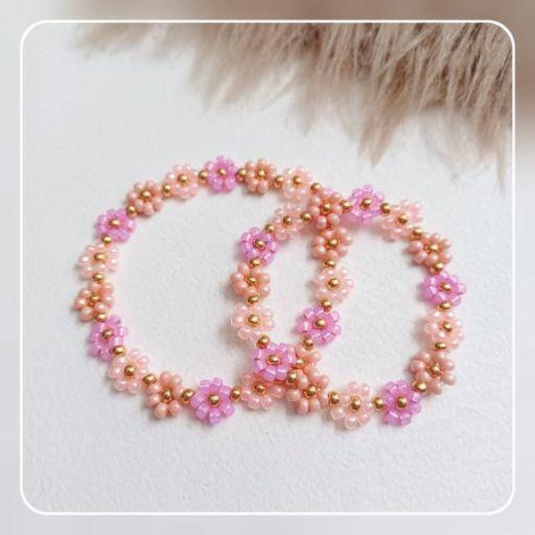 Mama en mini setje armbandjes roze