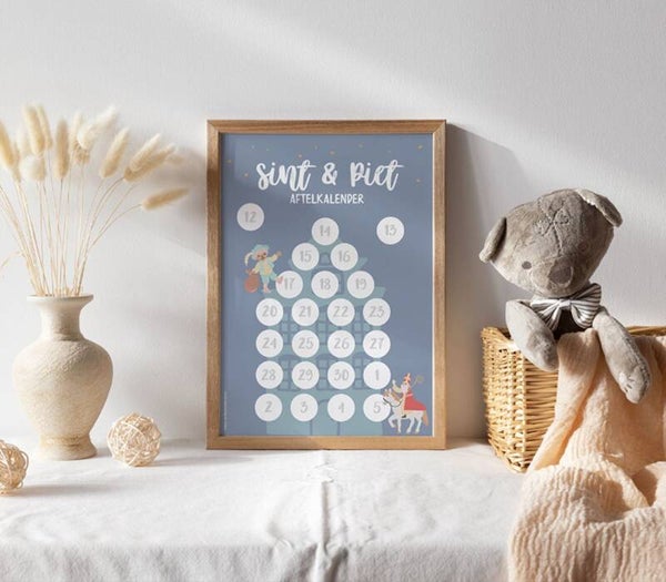 Aftelkalender A4 sinterklaas inclusief stickers