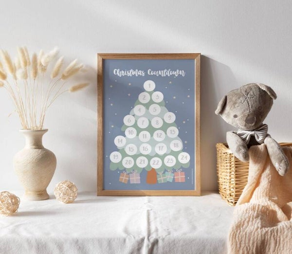 Aftelkalender A4 kerst inclusief stickers
