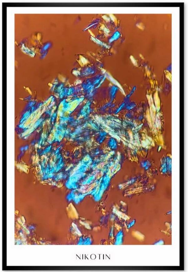 Nikotin Mikrofotografie | Gerahmter Druck