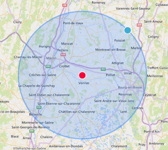 zone géographique de déplacement