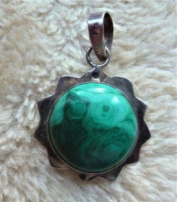 Malachiet, 925 zilver.