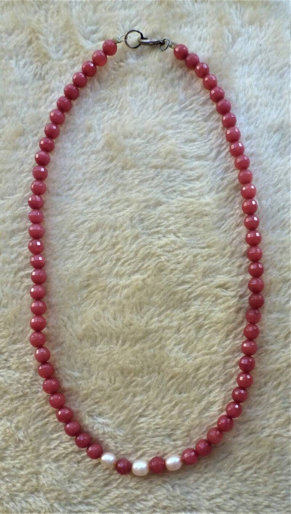 Robijn met zw.parel  6 mm