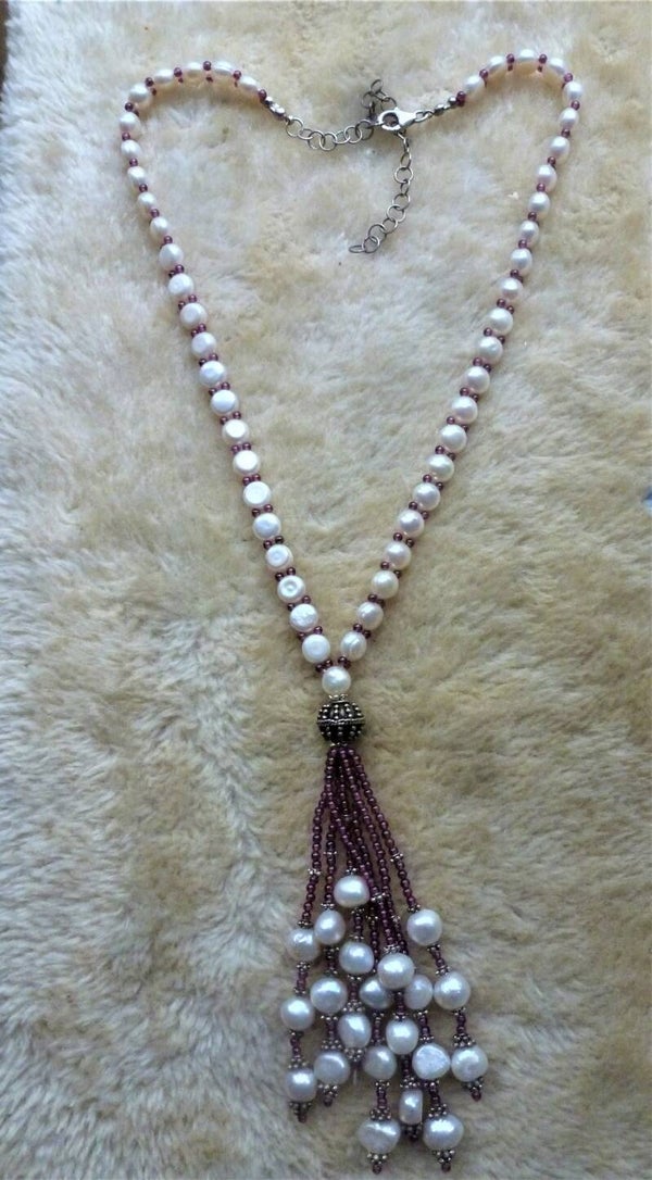 Prachtig Parel collier met granaat