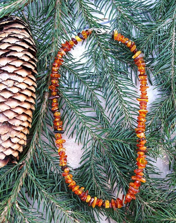 Mooie korte barnsteen ketting