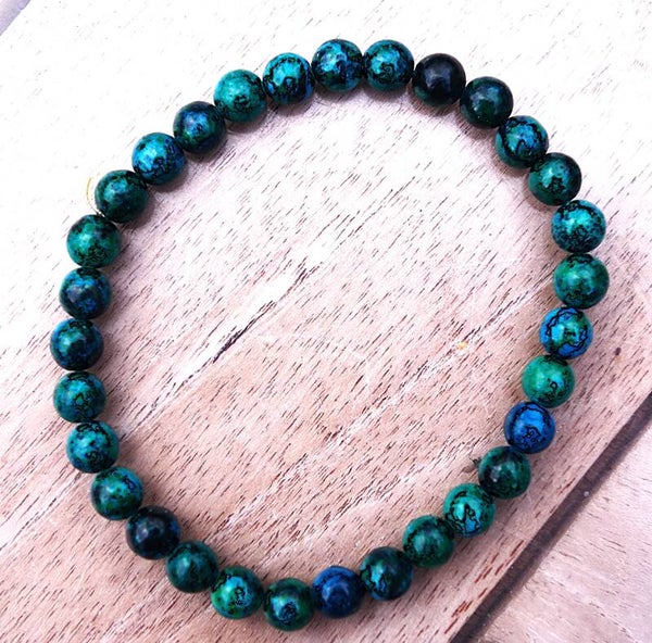 Mooie Armband van Azuriet-Malachiet  .