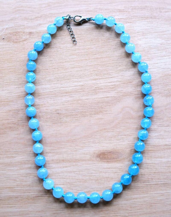 Prachtige beryl ( Aquamarijn ) ketting