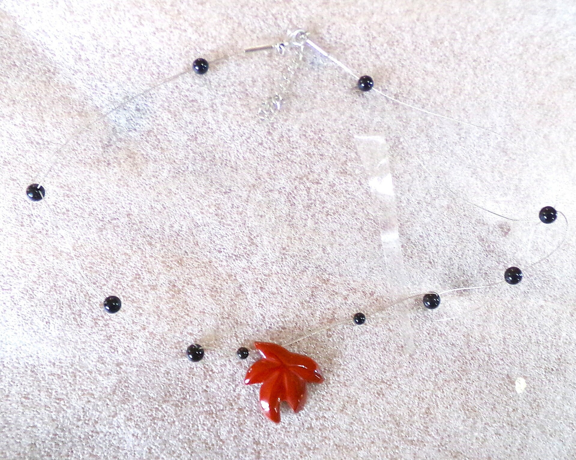 Gevochten ketting met Agaat en Rode Jaspis