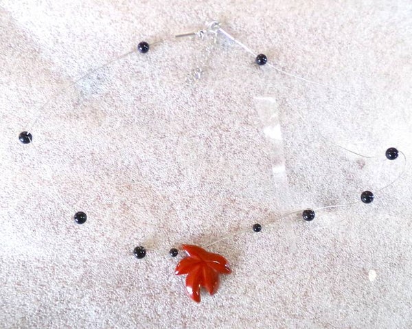 Gevochten ketting met Agaat en Rode Jaspis