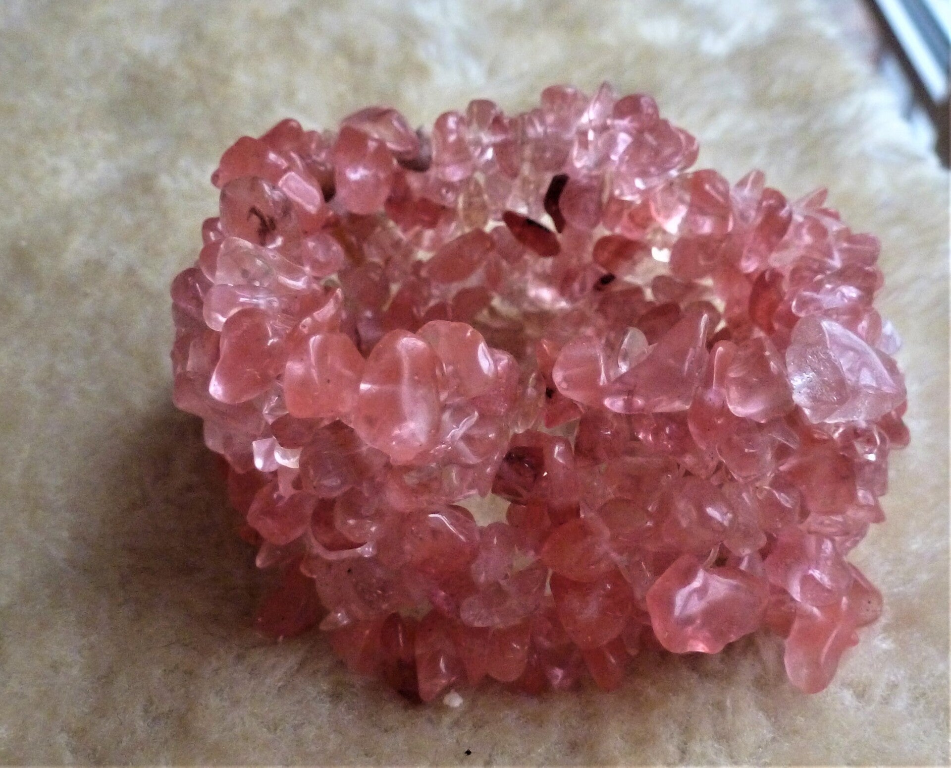 Mooi brede splitarmband van Frambozenkwarts